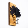 Wallity African Woman - Escultura de pared en Negro y Nogal claro